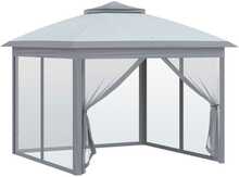 Aiapaviljon Outsunny Tonnelle, 3 x 3 m, metall, hall