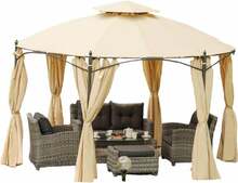 Paviljoni kardinad Patio Utah, 185 cm, kreemikas