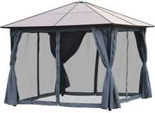 Aiapaviljon Outsunny, 4x3 m, tumehall
