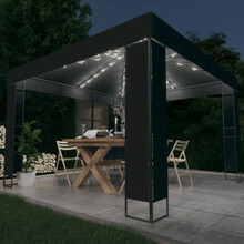Paviljon LED-tulede ja topeltkatusega, 3 x 3 m, antratsiit