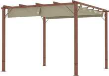 Paviljon Outsunny, 3 x 3 m, terrassi katus alumiiniumist, naturaalne puit