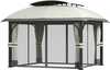 Paviljon Outsunny, topeltkatusega, 4 x 3,3 m, helehall