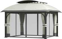 Paviljon Outsunny, topeltkatusega, 4 x 3,3 m, helehall