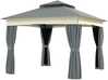 Paviljon Outsunny, kahekordse katusega, 3 x 3 m, veekindel, tumehall