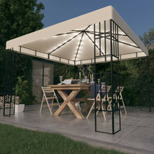 Paviljon LED-tuledega, 3 x 3 m, kreem