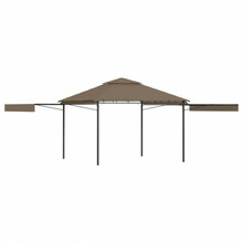 Paviljon topeltkatusega, 3 x 3 x 2,75 m, taupe/pruun
