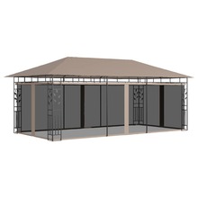 Paviljon sääsevõrguga, 6 x 3 x 2,73 m, taupe