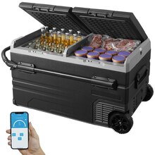 Autokülmik Vevor 115L XSX, kahe tsooniga, 12/24V DC ja 100-240V AC, Bluetooth