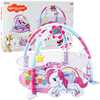 Beebide mängumatt Lean Toys 3in1 ükssarvikuga, roosa