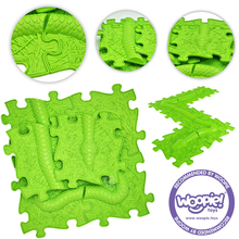Sensoorne ortopeediline puslematt Woopie Puzzle Snake Green, 6-osaline