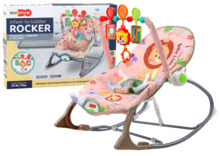Vibreeriv kiik-lamamistool Lean Toys Lion, 2in1, roosa
