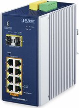 Planet IGS-10020HPT-U IP30 8-Port 1000T PoE + 2-Port 1G/2.5G SFP juhitav switch, sinine