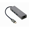 Võrguadapter Gembird A-CMU3-LAN-01, USB-C Gigabit koos 3-pordilise USB 3.1 jaoturiga