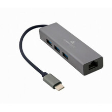 Võrguadapter Gembird A-CMU3-LAN-01, USB-C Gigabit koos 3-pordilise USB 3.1 jaoturiga