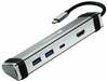 USB jagaja Canyon DS-3 4in1 USB-C, Space Grey