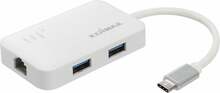 USB C adapter Edimax EU-4308, Gigabit Ethernet + 3x USB 3.0