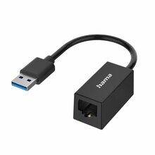 Võrguadapter Hama 00200324, USB 2.0, Ethernet, 10/100 Mbps, 1 m, must
