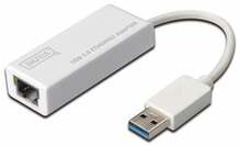 Adapter Digitus DN-3023, USB 3.0, RJ-45, Gigabit Ethernet, valge