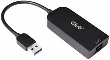 Võrguadapter Club 3D CAC-1420, USB 3.2 Gen1 Type A, RJ45, 2.5 Gbps, 0.25 m, must