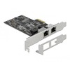 Võrgukaart Delock 89530, PCI Express x2, 2 x RJ45, 2.5 Gigabit LAN, RTL8125
