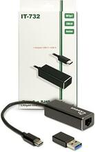 Võrguadapter Inter-Tech IT-732, USB-C, Gigabit Ethernet, 2500 Mbit/s