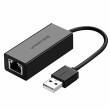 Võrguadapter Ugreen CR110, USB – RJ45, 100 Mbps, must