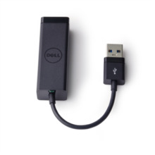 Adapter Dell 470-ABBT, USB-A 3.0 to Ethernet, must, juhtmega, 1000 Mbps