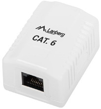 Pinnapealne pistikupesa Lanberg OU6-0001-W, 1x RJ45, Cat.6, valge