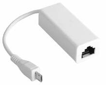 Võrguadapter MicroConnect USBMICROETHB, micro USB - RJ-45, 100 Mbit/s, valge