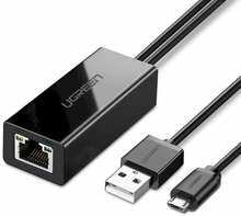 Võrguadapter Ugreen 30985, väline, 100 Mbps, USB, must