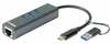 USB-C adapter D-Link DUB-2332, Gigabit Ethernet, 3 USB 3.0 porti, hall