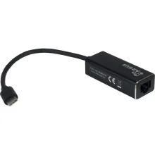 Võrguadapter Inter-Tech Argus IT-811, USB-C, Gigabit Ethernet, must