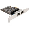 Võrgukaart Delock PCIE x1, 2x RJ45, Gigabit