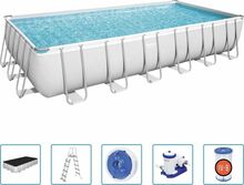 Raamiga bassein Bestway Power Steel 56474, 732 x 366 cm, valge, 30045 L