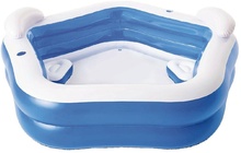Täispuhutav bassein Bestway Family Fun 54153, 213x206x69 cm, sinine/valge