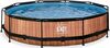 Karkassbassein Exit Toys Wood 30.12.12.10, 360 x 76 cm, pruun, filtriga, 6125 L