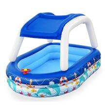 Täispuhutav lastebassein katusega Bestway Sea Captain 54370, 213x155x132 cm, 282 l, sinine/valge