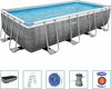 Raamiga bassein Bestway Power Steel 56996, 488 x 244 x 122 cm, hall, 11532 L