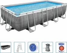 Raamiga bassein Bestway Power Steel 56996, 488 x 244 x 122 cm, hall, 11532 L