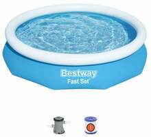 Täispuhutav bassein Bestway Fast Set 57458, 305 x 66 cm, 3200 L, sinine/valge