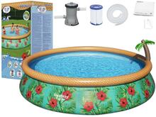 Täispuhutav bassein Bestway Fast Set Paradise Palms 57416, 457x84 cm, 9677 l, roheline