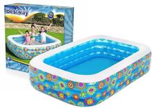 Täispuhutav lastebassein Bestway Happy Flora 54120, 229 x 152 x 56 cm, sinine