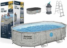 Karkassbassein Bestway Power Steel Swim Vista 56946, 427 x 250 x 100 cm, hall, 7250 L