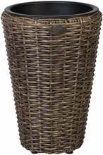 Lillepotiümbris Home4you Wicker, plastik, 28 x 40 cm, tumepruun