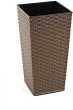 Lillepott Lamela Finezja Rattan, plastik, 30 x 30 x 57 cm, pruun