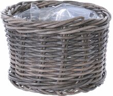 Lillepott OTE Flower Pot D012-W13, plastik/rattan, 20 x 20 x 20 cm, hall