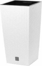 Lillepott Rato Square, plastik, valge, 17 cm