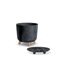 Lillepott Prosperplast Gracia Tubus Beton Effect, D298 x H285 mm, antratsiit/must