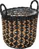 Lillepott OTE Flower Pot M D015-W40, plastik/rotang, 38 x 38 x 38 cm, must/beež