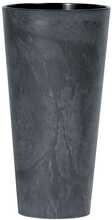 Lillepott Prosperplast Tubus Slim Beton Effect DTUS200E-S433, 38 cm, must/antratsiit